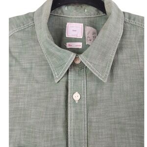 Gap Mens XL Tall Green Long Sleeve Button Up Shirt Cotton Casual Outdoor